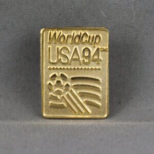 1994 World Cup of Soccer Pin - Gold Official Logo by Peter David - Stamped Pin